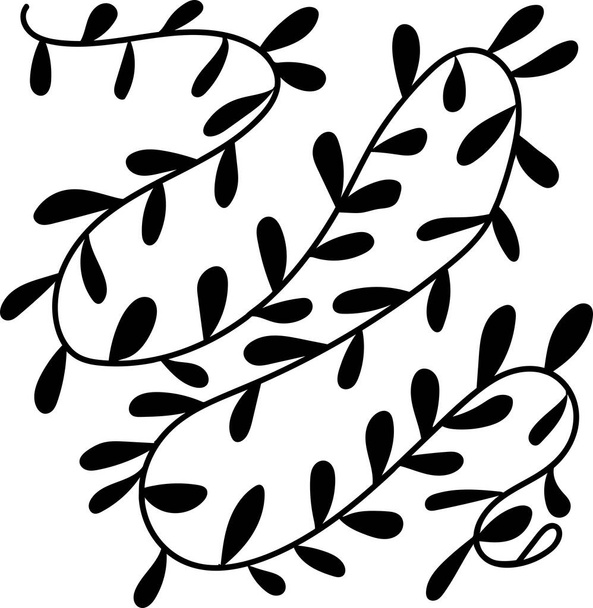 silhouette della pianta di loach. segno di edera. edera con foglie cresce in uno zigzag. - Vettoriali, immagini