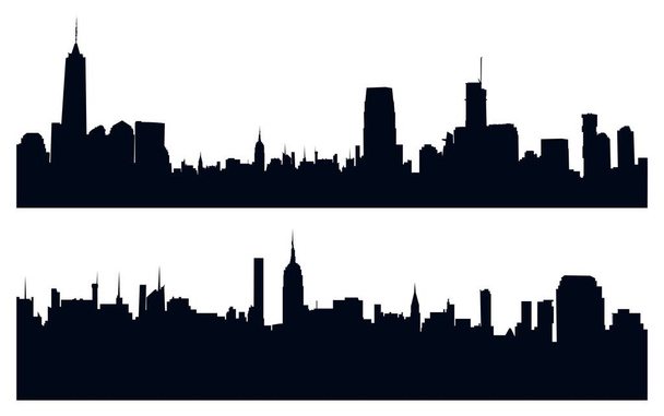 Σιλουέτες μιας πυκνοδομημένης πόλης. Η σιλουέτα της Νέας Υόρκης - Διάνυσμα, εικόνα