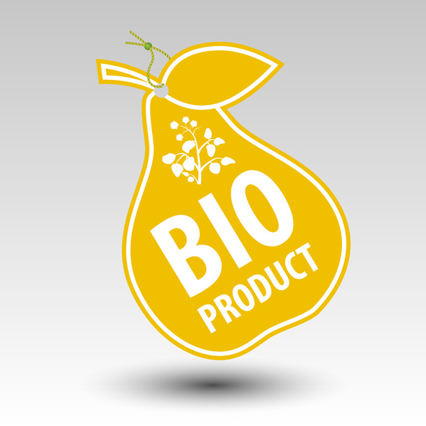 Желтая этикетка био-продукта со строкой
 - Вектор,изображение