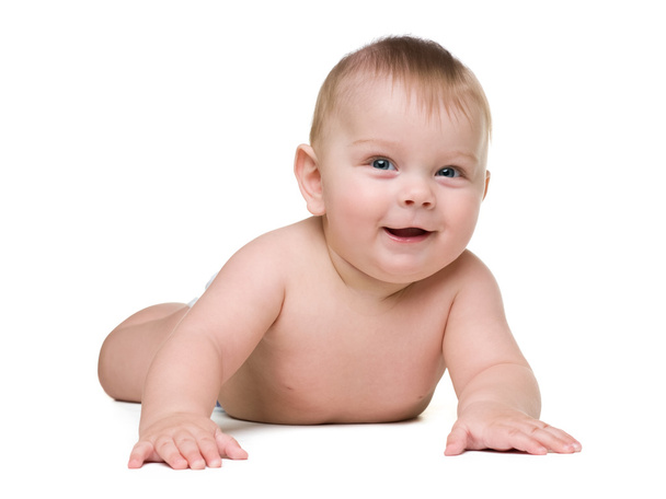 かわいい赤ちゃんの少年の笑顔 - 写真・画像