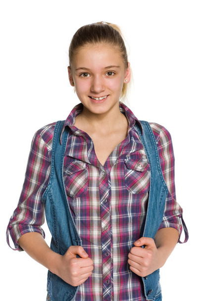 Rubia adolescente chica contra el blanco
 - Foto, Imagen