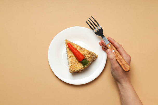 Chutné a chutné jídlo koncept - mrkvový dort - Fotografie, Obrázek