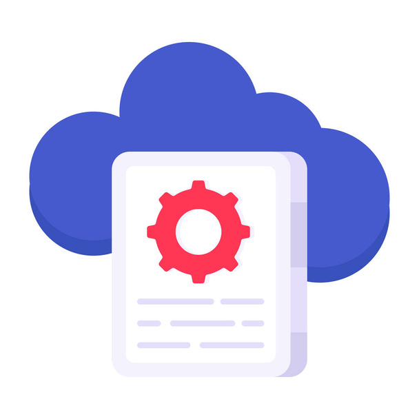 Ikona kreativního návrhu nastavení cloudového souboru - Vektor, obrázek