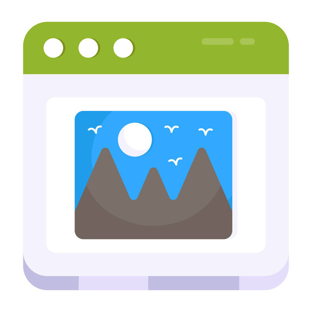 Icona di design unico del paesaggio web - Vettoriali, immagini