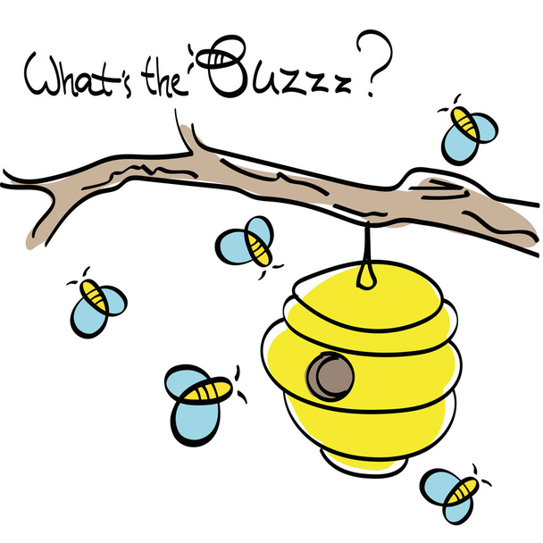 Včely s úlu vektorové kreslení - Vektor, obrázek