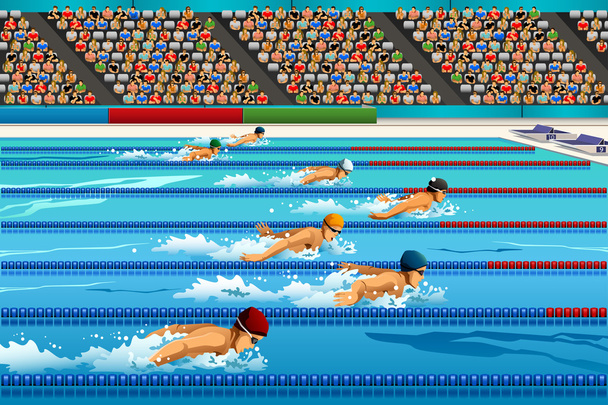 Swimming competition - Vector, Image