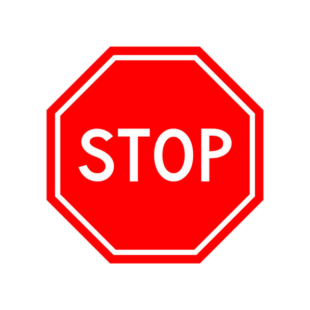Panneau de signalisation Stop Red Road Icône Illustration vectorielle isolée - Vecteur, image