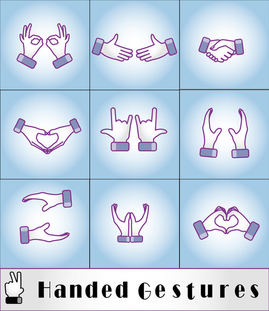 Unique most useful two handed hand gestures - business concept symbol icon set - Photo, Image