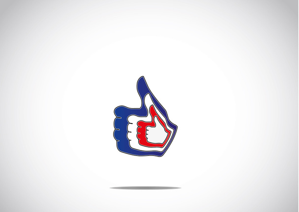 Sociale media duimschroef opwaarts dubbele achtige gekoppeld pictogram symbool concept illustratie Art - Foto, afbeelding