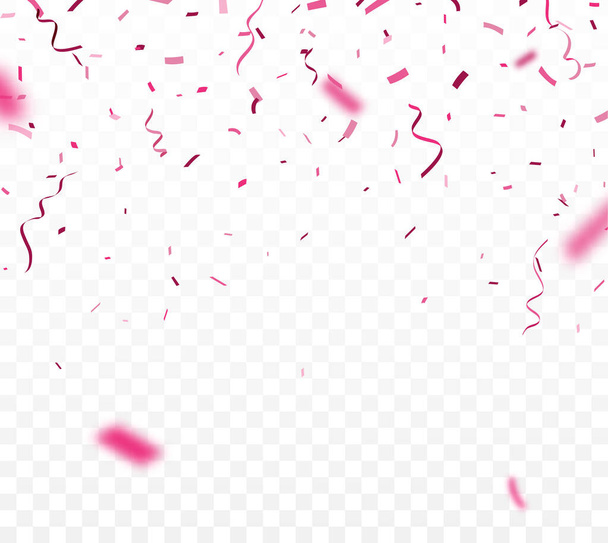 Εικονογράφηση διάνυσμα του ροζ κομφετί, banner γιορτές, απομονώνονται σε διαφανές φόντο - Διάνυσμα, εικόνα