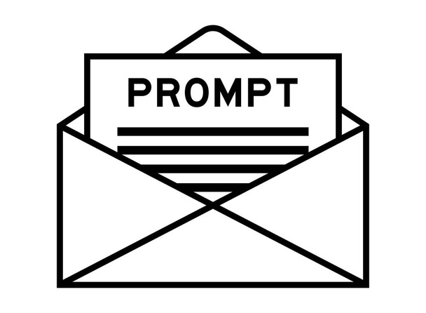 Envelope e signo de letra com prompt de palavra como título - Vetor, Imagem