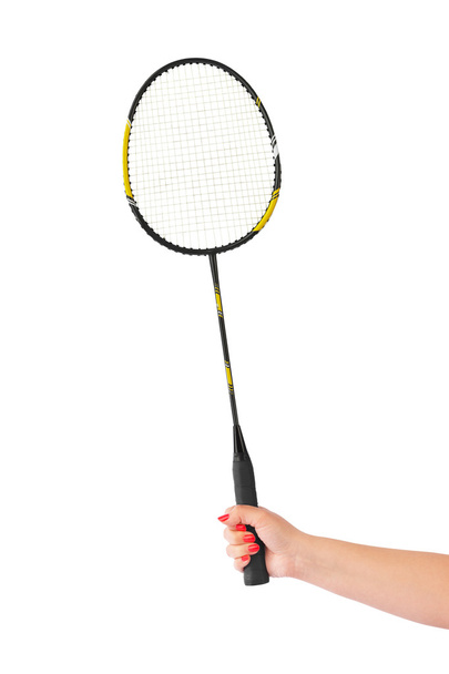 Hand with badminton racket - Φωτογραφία, εικόνα