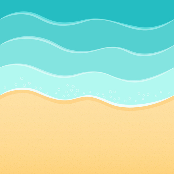 Summer sea beach background, waves and sand. - Vector, imagen