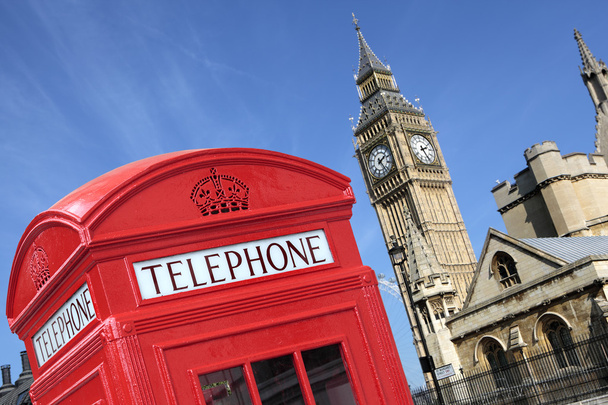 ロンドン電話ボックス ビッグ ・ ベン - 写真・画像