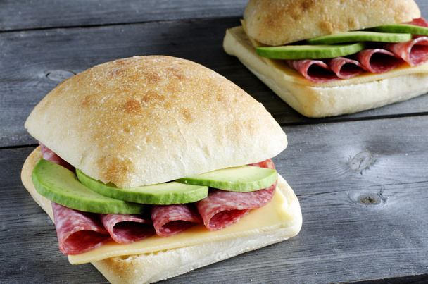 イタリアのチャバタ サンドイッチ - 写真・画像
