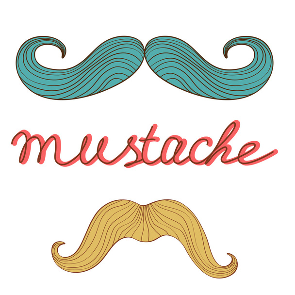 Stylish retro mustaches set - Vecteur, image