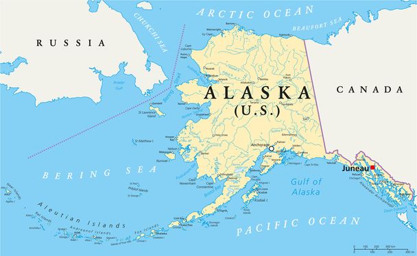 Carte politique d'Alaska
 - Vecteur, image