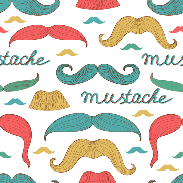 Seamless mustache pattern - Vektor, obrázek