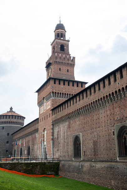 Castello Sforzesco tower Torre del Filarete of Sforza Castle medieval fortification in Milan Italy - Photo, Image
