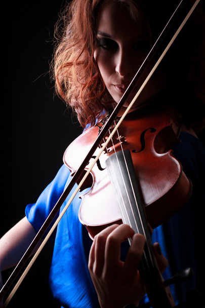 Music portrait of young woman. - 写真・画像