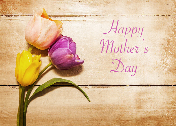 Tulip flowers for Happy Mother's Day - Foto, Bild