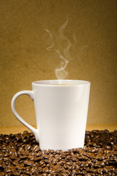 Gorąca kawa na podłodze - Zdjęcie, obraz