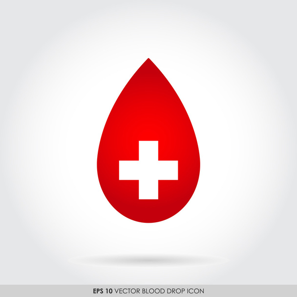 Icône de goutte de sang avec signe croix
 - Vecteur, image