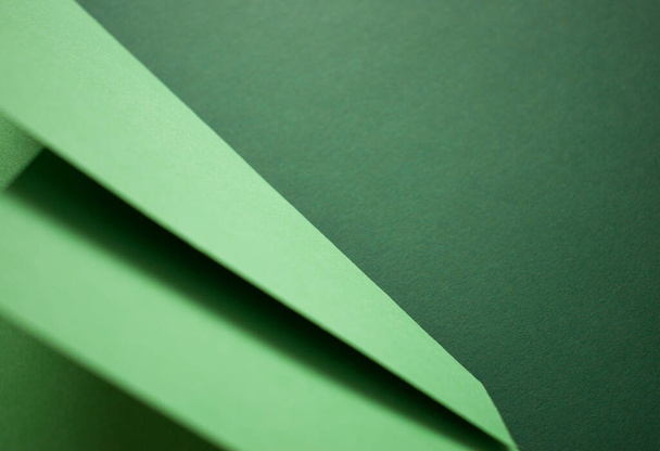Πράσινο 3d χρωματιστό φόντο χαρτί, υφή, αντίγραφο χώρου - Φωτογραφία, εικόνα