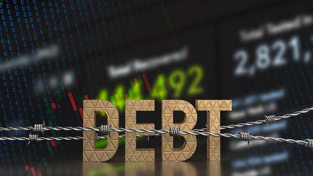 La dette est une obligation d'une partie, connue sous le nom de débiteur, envers une autre partie, connue sous le nom de créancier. Il implique généralement l'emprunt d'argent. - Photo, image