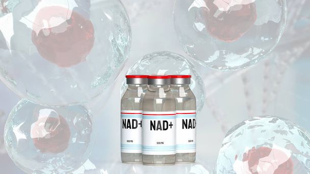 Nicotinamida adenina dinucleótido (NAD +) es una coenzima que se encuentra en las células que desempeña un papel crucial en varios procesos biológicos, en particular los involucrados en el metabolismo energético. - Foto, imagen