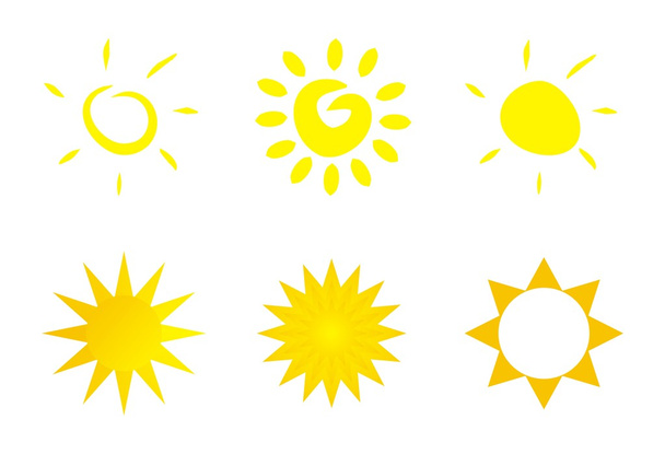 Sole icona logo o clip art vettore isolato su sfondo bianco
 - Vettoriali, immagini