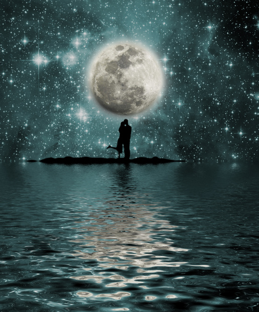 Espacio, luna, lago
 - Foto, imagen