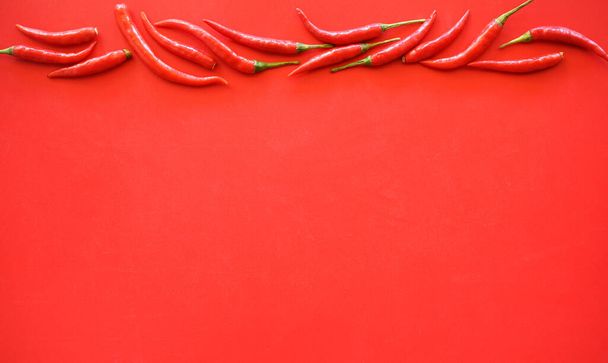 κόκκινη πιπεριά τσίλι σε κόκκινο φόντο. - Φωτογραφία, εικόνα