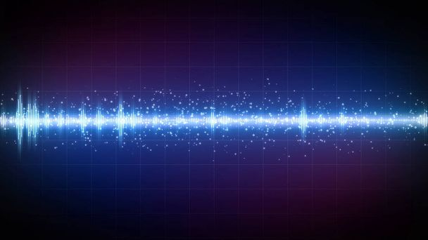digital audio spectrum with particle effect, for music party, 4k footage - Foto, Imagem