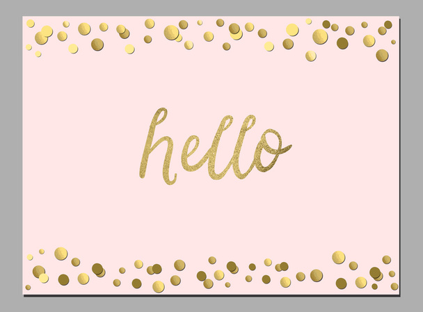 Cute card with hello word - Διάνυσμα, εικόνα