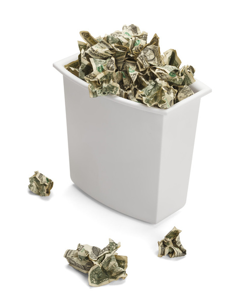 Money Waste Basket - Photo, Image