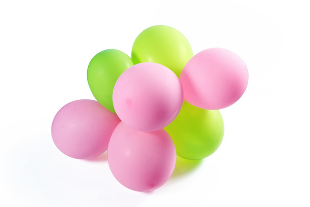 barevné balónky na bílém pozadí - Fotografie, Obrázek