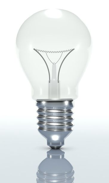 Bombilla de luz 3D, aislada blanca
 - Foto, imagen