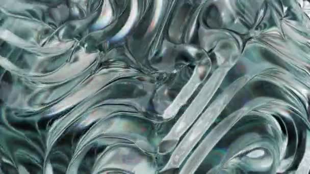 Folyékony üveg 3D absztrakt dinamikus animációja fényszóró hatással. Modern dinamikus design animáció - Felvétel, videó