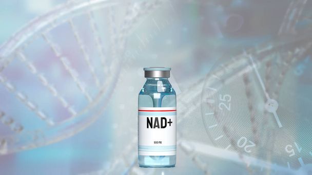 Dinukleotyd adenoniny (NAD +) jest koenzymem występującym w komórkach odgrywającym kluczową rolę w różnych procesach biologicznych, zwłaszcza tych biorących udział w metabolizmie energetycznym.. - Zdjęcie, obraz
