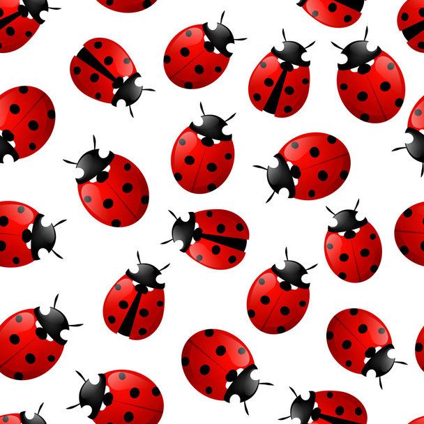 Pattern with red ladybugs - Vecteur, image