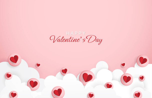 Happy valentine day. with creative love composition of the hearts. Vector illustration - Vector, Imagen