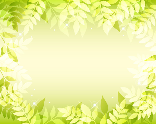 Green background with feather - ベクター画像