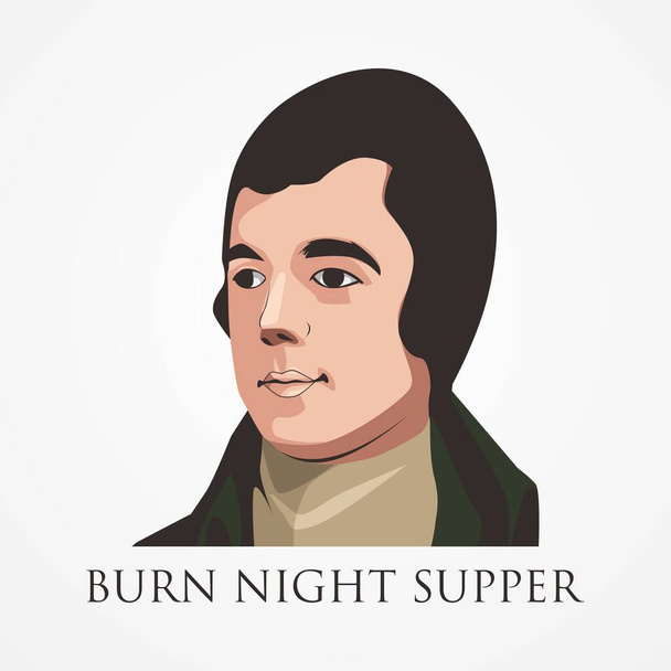 BURN NIGHT SUPPER, national holiday in Scotland. Template for invitation, poster, flyer, banner, etc. - Vector, Image