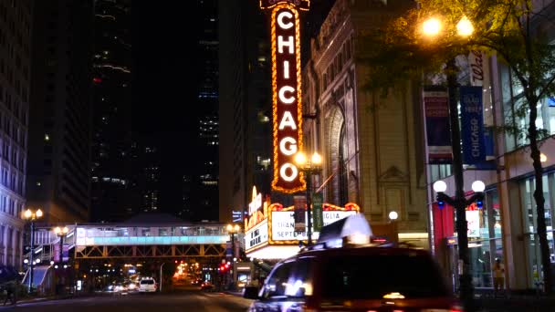 The famous Chicago Theater on State Street - Footage, Video