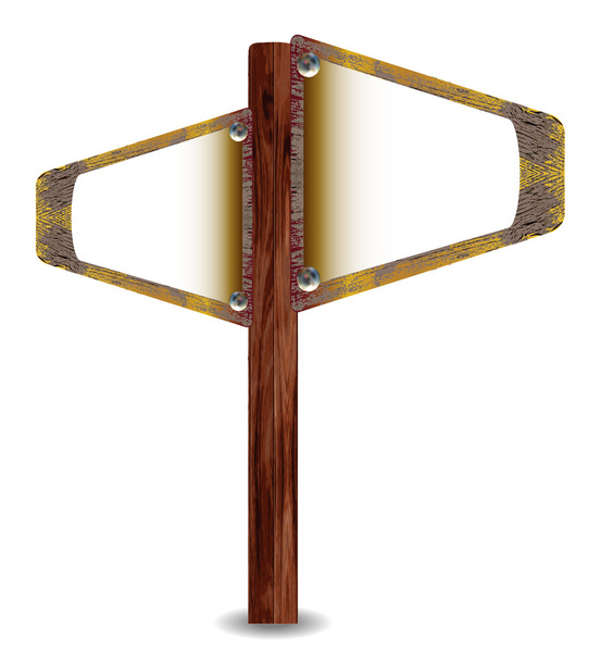 Dřevěná grunge rozcestník kovové nýty - Vektor, obrázek