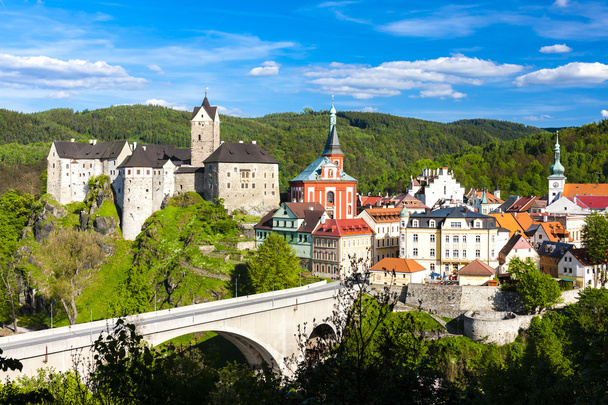 Loket kastélyának megtekintése a város, Cseh Köztársaság - Fotó, kép