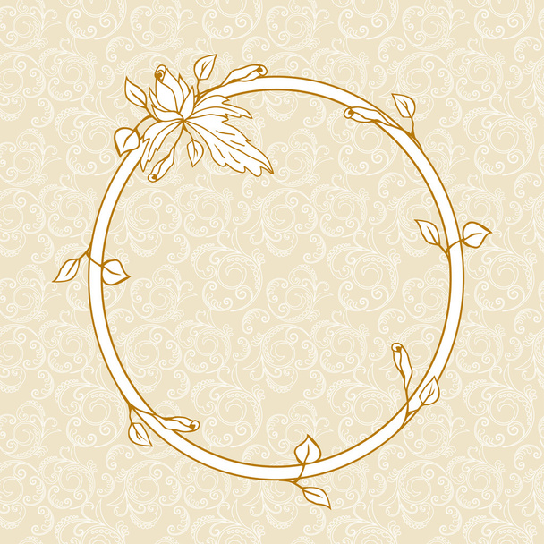 Floral circular ornament background - Vector, Image