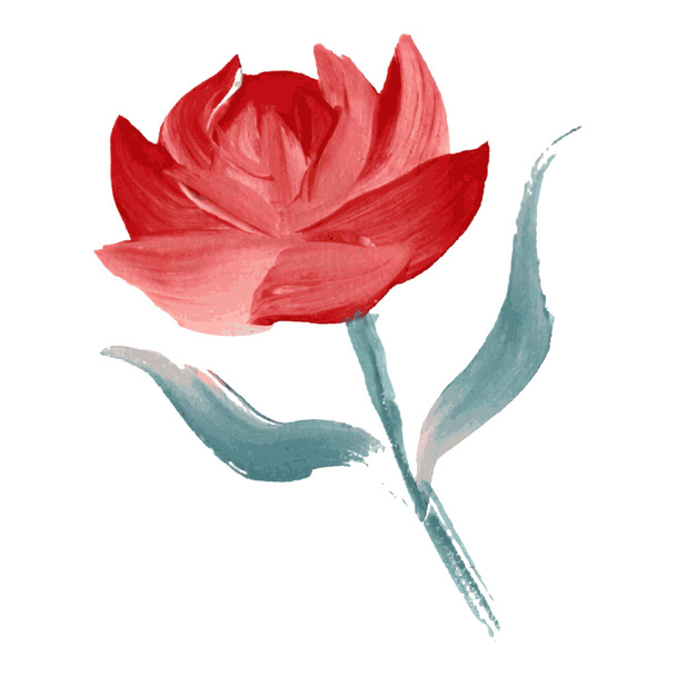 oil painted flower - Vector, afbeelding