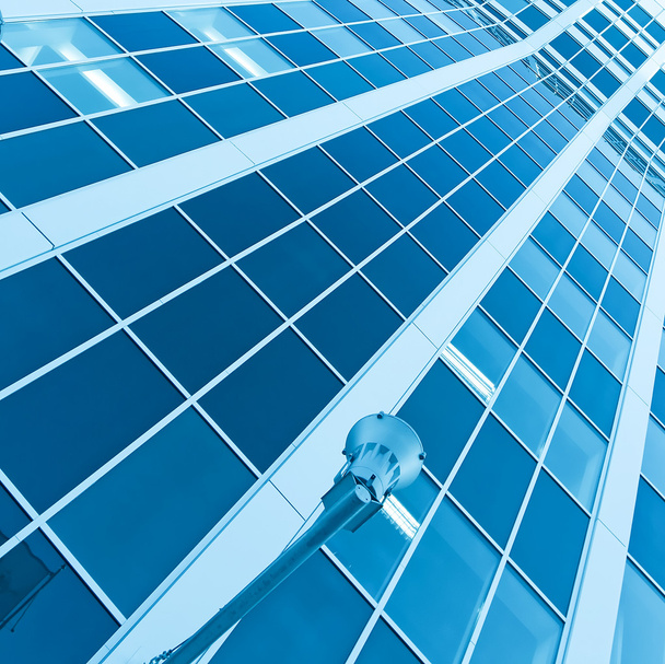 Striped blue texture of glass architecture - Zdjęcie, obraz